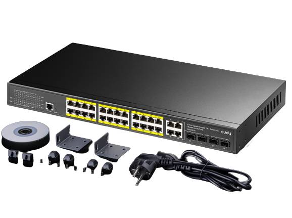 Cudy GS2028PS4 24-Port Layer 2 Managed Gigabit PoE+ Switch